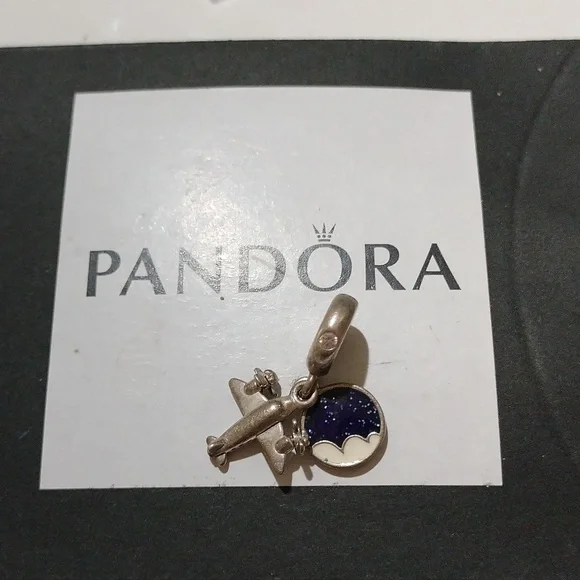 Pandora Sterling Silver Propeller Plane Airplane Travel Dangle